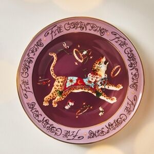 Anthropologie Taychamaythakool 12 Days Christmas Dessert  Plate  Golden Rings
